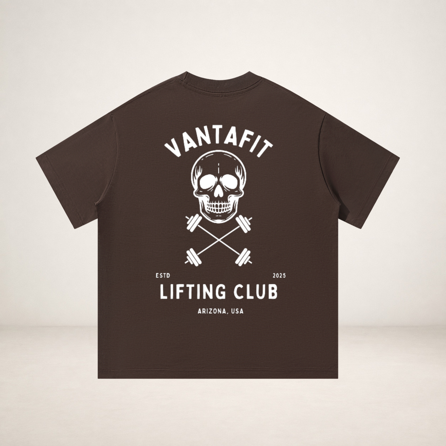 Premium Oversized Vantafit Skull and Cross-Barbells Tee