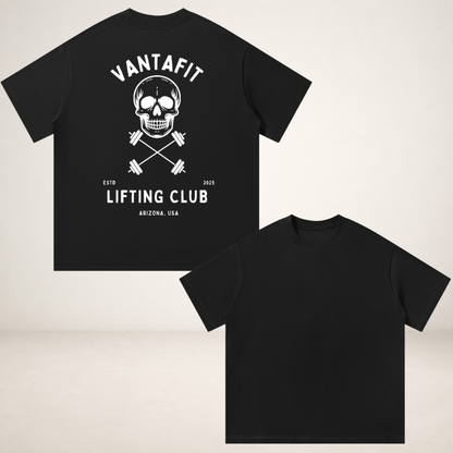 Premium Oversized Vantafit Skull and Cross-Barbells Tee