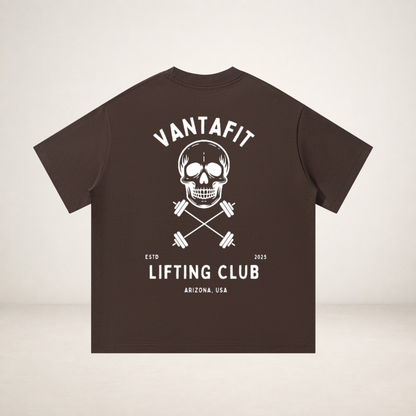 Premium Oversized Vantafit Skull and Cross-Barbells Tee