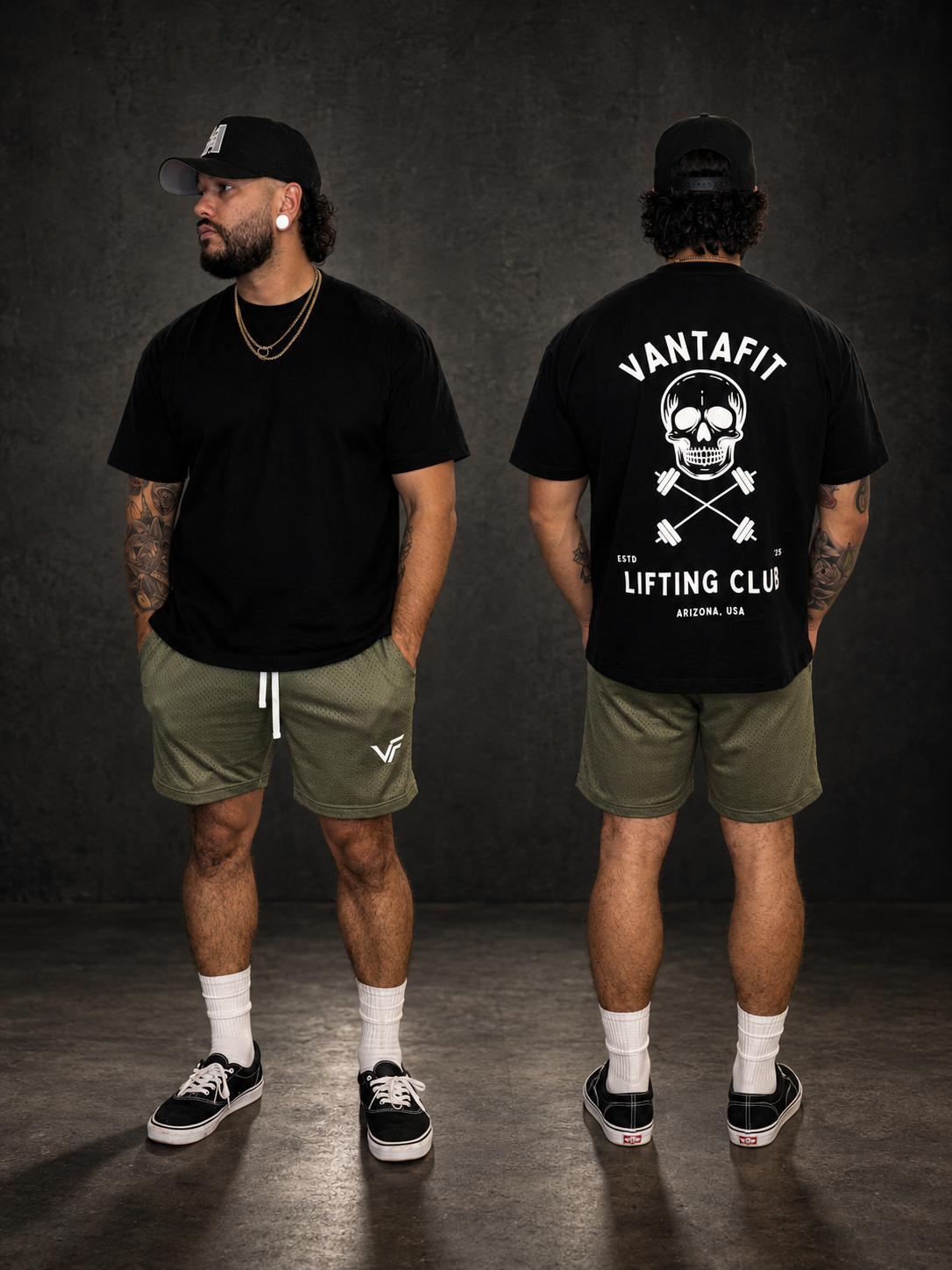 Vantafit Skull and Cross-Barbells Tee