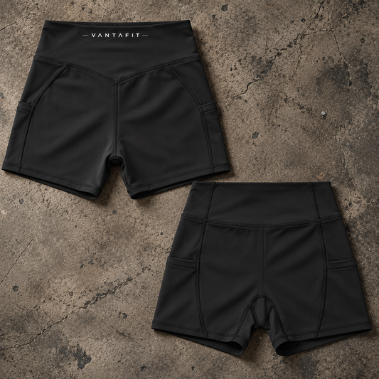 VANTAFIT High Rise Pocket Yoga Shorts