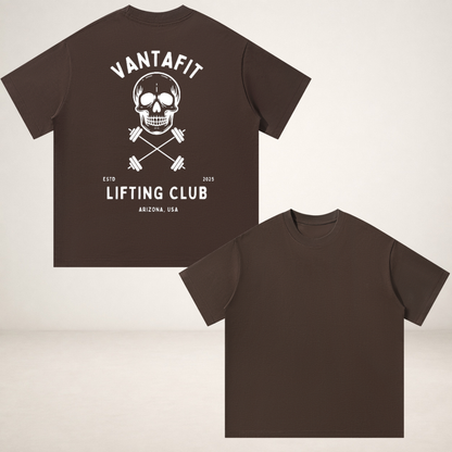 Premium Oversized Vantafit Skull and Cross-Barbells Tee