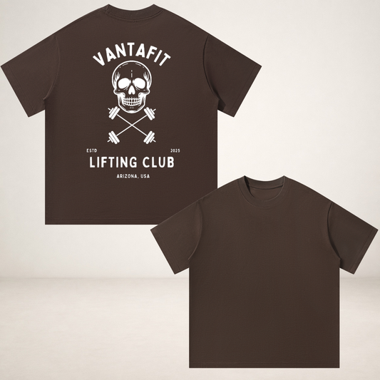 Premium Oversized Vantafit Skull and Cross-Barbells Tee