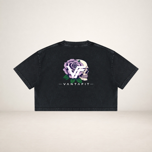 Purple Rose Mineral Wash Crop Tee